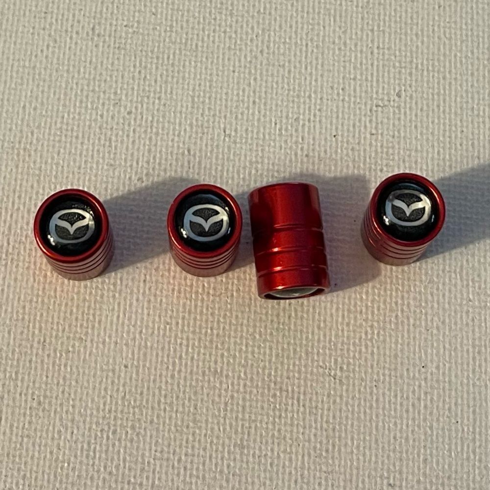 Mazda valve Stem caps in Red set of 4 NWT